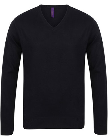 HEN-H720-Mens Lightweight V-Neck Jumper